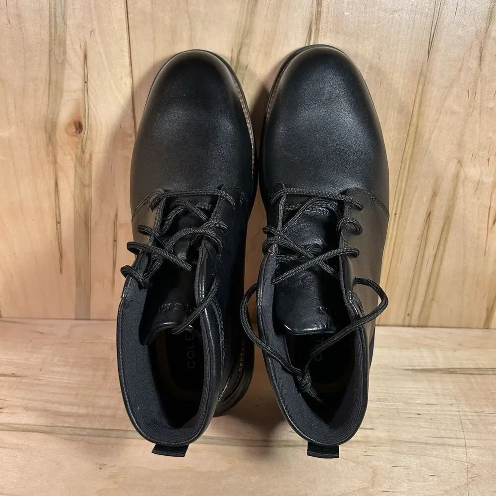Cole Haan Grand+ Ultra CHK Men Leather Chukka Boots Size 8.5 Black C39933